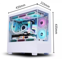 SNOWMAN CS050 Nouveau design Boîtier de PC de jeu de bureau Mid Tower en verre trempé et alliage d'aluminium compatible MATX ATX MicroATX ITX