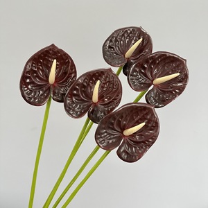Anthuriums artificiels Meng Jie en PVC, grandes fleurs 3D pour décorations de mariage et de maison - Product Image 2