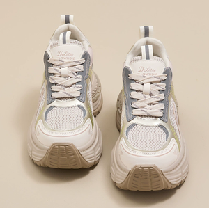 Sneakers <span class=keywords><strong>con</strong></span> <span class=keywords><strong>zeppa</strong></span> UP-2474J da donna che aumentano di altezza 8cm Casual <span class=keywords><strong>con</strong></span> lacci da passeggio <span class=keywords><strong>scarpe</strong></span> sportive traspiranti - Product Image 3