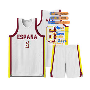 ODM Custom Hoge Kwaliteit Professioneel Basketbaltenue Team League Naam en Embleem ESPANA Professionele Basketbalkleding Set - Product Image 1
