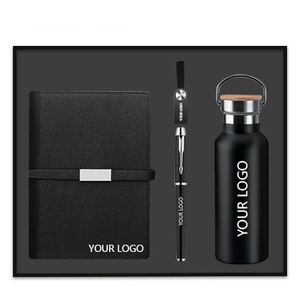 4-in-1 2026 New Trendy Business Give Away Souvenir Office Gift Set Thermal Water Bottle Notebook <b>USB</b> <b>Flash</b> <b>Drive</b> Pen OEM - Product Image 1