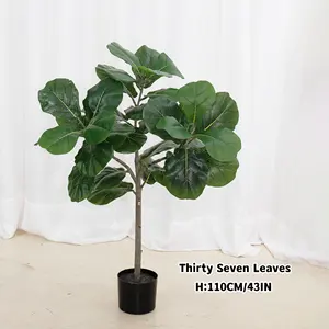 Artificial Fiddle Leaf Fig Tree Bonsai Ficus Lyrata Green Indoor Plant For Christmas Easter Mother's Day New Year Decorations