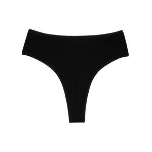 Culottes string noires sans coutures taille basse respirantes en maille pour femmes, usage quotidien - Product Image 1