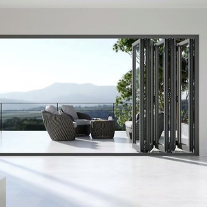 Chất lượng cao phá vỡ nhiệt bi gấp cửa khung nhôm lớn xem có thể thu vào màn hình gấp kính Patio cửa - Product Image 5