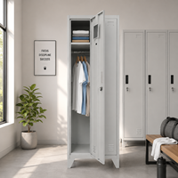 Casier vertical en acier durable pour vêtements d'employés, casier de rangement métallique avec pieds, casier d'usine