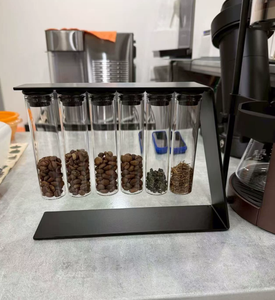 Rak <span class=keywords><strong>Display</strong></span> Wadah Kopi Biji Warna Hitam dengan Penutup Magnetik dan Rak Tabung Uji - Product Image 6
