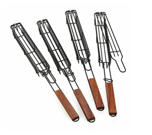 Panier à <span class=keywords><strong>Kebab</strong></span> antiadhésif avec manche en bois pour barbecue - Product Image 1