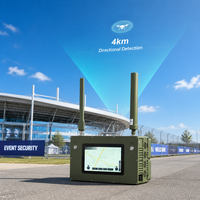 Dispositif de détection UAV portable 4 km pour la sécurité de l'espace aérien, avec détection de spectre et blindage RF, 40 cibles, 300-6000 MHz