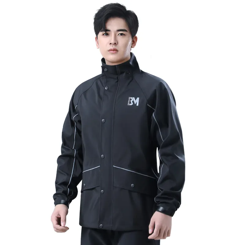 Beimei PVC imperméable haute qualité imperméable pongé veste de pluie convient moto forte pluie imperméable