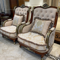Chaise longue d'appoint en bois au design antique Chaise de canapé simple et tables d'appoint pour salon de style classique victorien