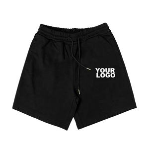 Sıcak satış yaz serigrafi özel logo ağır spor Jogger erkekler için rahat tarzı siyah şort - Product Image 1