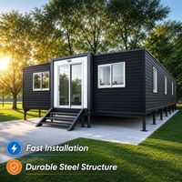 Maisons préfabriquées modernes, maison conteneur extensible à 3 chambres, maison modulaire préfabriquée pour villa familiale