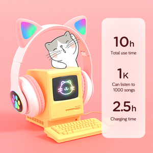 Cheap Price Cute Cat Ear B39 <strong>Wireless</strong> Headphone with LED Light <strong>Wireless</strong> Earphone Support TF Gaming <strong>Headset</strong> - Product Image 2