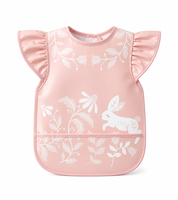 Nouveaux bavoirs en PU pour bébé, motif dessin animé, imperméables, anti-salissures, avec ailes d'ange, pour l'alimentation des tout-petits