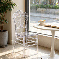 Chaise fantôme en acrylique transparent en gros, personnalisable, empilable, pour mariage, événement, banquet, salle à manger