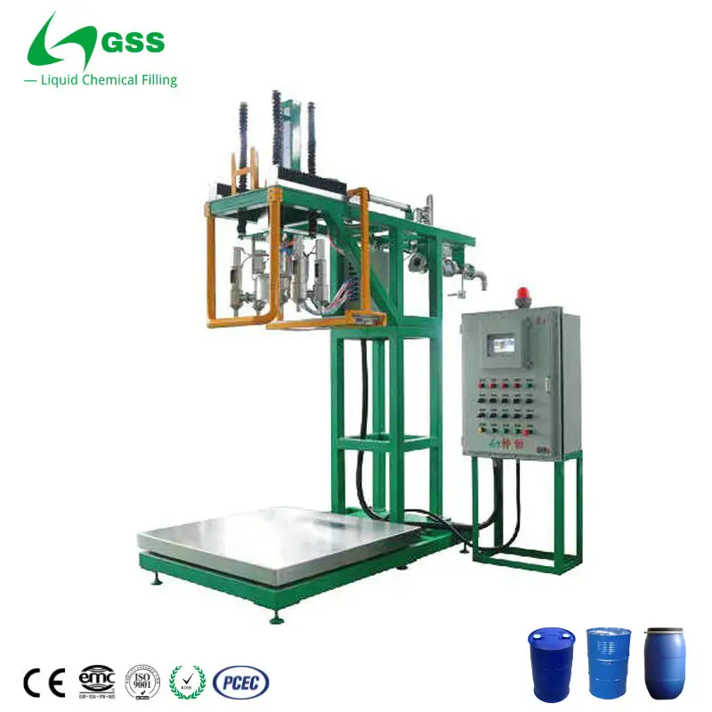जीएसएस 200L अर्ध स्वचालित ड्रम तरल भरने की मशीन के लिए रासायनिक उद्योग