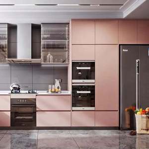 Meubles de cuisine modernes et écologiques, design de luxe léger, armoires murales complètes, armoires de cuisine personnalisées, évier, robinet, dosseret pour appartement - Product Image 6