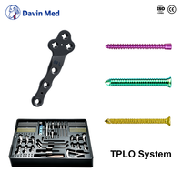Plaques osseuses en titane Davin Med Veterinary TPLO Locking Plate 2.0/2.4/2.7/3.5mm, implants orthopédiques pour la stabilisation du genou canin
