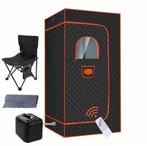 Modern Acrylic Outdoor & Indoor Portable Infrared <b>Sauna</b> Tent with Steamer Box Folding Chair <b>Home</b> Spa Use USB Charging - Product Image 1