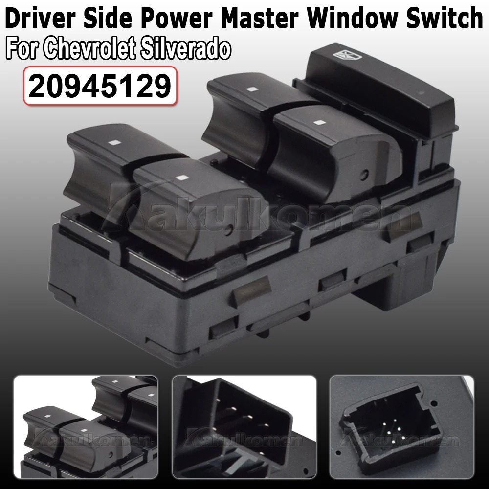 Complete Power Window Switch Kit For Chevy Silverado & GMC Sierra - 5+1 Buttons