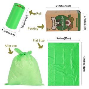 Sacs à déjections canines biodégradables EN13432 imprimés des deux côtés et personnalisables avec logo, vente chaude 2026, sacs jetables pour déchets d'animaux - Product Image 3