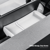 Organisateur de console centrale en silicone souple et durable pour Tesla Model Y 2025 (version rafraîchie) - Boîte de rangement pour tableau de bord ETC