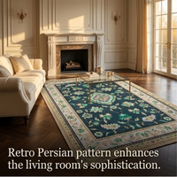 Tapis doux 5D haut de gamme, silencieux, antidérapant, pour salon, chambre à coucher, style américain, motif floral, lavable en machine