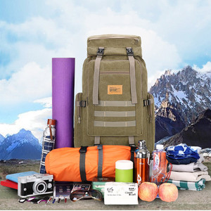Mochila Deportiva Impermeable Vintage <span class=keywords><strong>de</strong></span> Alta Calidad 2022, para Viajes al Aire Libre, Montañismo, Gran Capacidad, Lona, Camping, 80 <span class=keywords><strong>Litros</strong></span> - Product Image 3