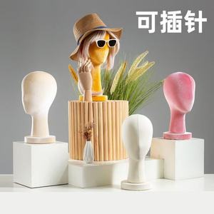 Tête de mannequin féminine en velours et mousse, personnalisable en couleur, pour l'affichage de chapeaux et de perruques, vente en gros - Product Image 5