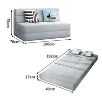Sofá Cama Plegable para Sala de Estar, Apartamento Pequeño, Sofá Individual y Doble de Doble Uso, Colchón Tatami para Dormitorio