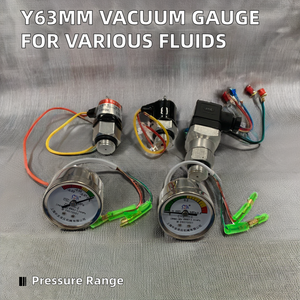 Manomètre à vide en plastique Y63MM avec anneau de protection, instrument de mesure à montage inférieur pour huile, eau, air, gaz - Product Image 4