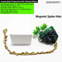 Nido de Araña Magnético de Resina con Cueva de Roca y Cuerda para Plantas Trepadoras, Decoración para Recinto Arboral, Hábitat de Insectos