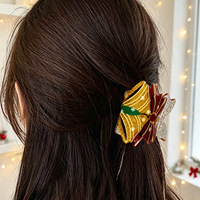 Nouvelle pince à cheveux mignonne de Noël avec motif Père Noël et renne, personnalisable avec logo, pour chignons et coiffures arrière pour femmes