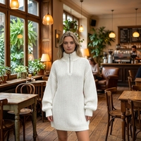 Casio Custom 2025 – Cardigan tendance pour femme, hiver, devant ouvert, pull tricoté à manches longues, fermeture éclair épaisse, collection automne