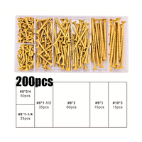 Kit d'assortiment de vis à tête fraisée à douille Torx pour terrasse autotaraudeuse jaune antirouille 100/120/200 pièces
