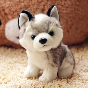 Dropshipping. Exclusivo. vie E-paquete 18cm Kawaii perro Husky de peluche de juguete realista peludo perro de juguete de felpa perro de juguete suave de peluche de juguete