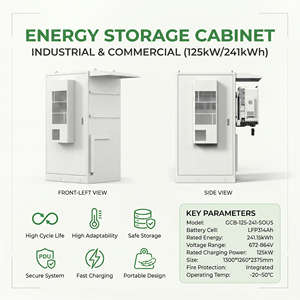 ตู้แบตเตอรี่แรงดันสูง768โวลต์125kW LiFePO4ป้องกันอัคคีภัยแบบบูรณาการสามเฟส - Product Image 5