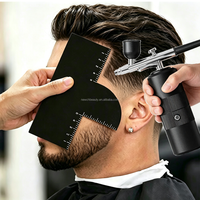 Gabarit de façonnage de la ligne des cheveux Barber Card réutilisable pour salon de beauté et soins personnels à domicile, optimiseur de ligne des cheveux pour application par pulvérisation aérographe