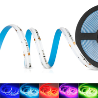 Bande lumineuse en cuivre télécommandée IP20 5V 576 LEDs/m COB 8mm RGB 7W pour bâtiment de bureaux à domicile, nouveauté