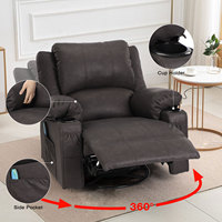 VANBOW Canapé de cinéma à domicile inclinable moderne personnalisé manuel Push Back alimentation électrique mouvement Ports USB tasse massage en cuir synthétique