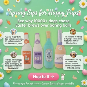 Jouets <span class=keywords><strong>en</strong></span> peluche pour chien <span class=keywords><strong>en</strong></span> forme de bouteille de bière de Pâques, lot de 4, jouets à mâcher couineurs pour chiots <span class=keywords><strong>en</strong></span> forme de <span class=keywords><strong>champagne</strong></span> et de vin, jouets interactifs <span class=keywords><strong>en</strong></span> peluche durables pour animaux de compagnie - Product Image 3