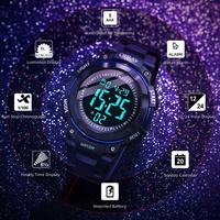 Jam Tangan Digital Pria Jam Tangan Olahraga Luar Ruangan Pelajar Tahan Air 50 Meter LED Akrilik Bercahaya Dial 46Mm Daya Tahan Baterai 3 Tahun