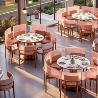 Ensemble de tables et de chaises de salle à manger pour la restauration, la conception de luxe OEM ODM, la mise en place de la restauration, les meubles de restaurant commerciaux, l'hôtel, le café, le banquet de mariage