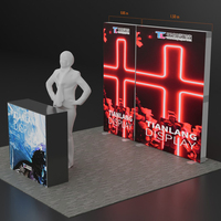 Système de panneaux modulaires TIANLANG 3*3M pour stand d'exposition avec éclairage LED et tissu SEG pour stand de salon professionnel