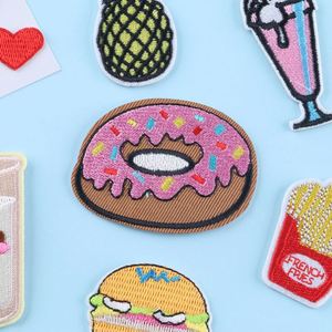 Custom Cartoon Appliques Iron on Embroidery Chips Hamburg Pineapple Juice Patch for Jeans Garment Clothing - Product Image 2