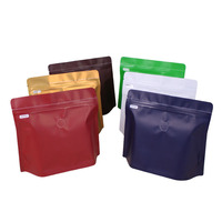 Sacs à fermeture éclair vides recyclables de poche de café debout pour le stockage des aliments sac à café en diamant mat en aluminium 500g