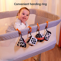 Tumama Enfants En Peluche Jouets Suspendus Haut Contraste Bébé Siège De Voiture Noir et Blanc Hochet Jouets Forme Géométrique Jouets De Dentition pour Nouveau-Né