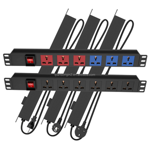 ชุดจ่ายไฟ PDU ขนาด 1U 19 นิ้ว แบบโมดูลาร์ 6 ช่อง 10A พร้อมตัวเลือกปลั๊กแบบ USA EU UK สำหรับแร็คเซิร์ฟเวอร์ - Product Image 1
