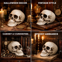 Crâne d'Halloween Réaliste en PVC, Tête de Squelette, Décoration Horreur pour Maison Hantée, Fête Gothique, Festival, Décoration Intérieure Réutilisable