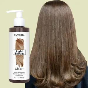 Factory Price Hair Care Semi Permanent Light Brown Color Depositing Conditioner Hair Mask Colorant Hair Dye Deep Conditioner